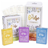 Set De Bridge | 6 Mazos De Cartas Coloridos | Incluye 100 Pu