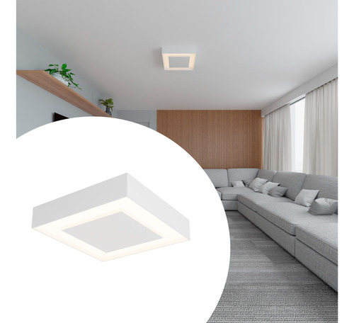 Luminária Plafon Sobrepor 45x45 Luz Indireta Com Lâmpada Led