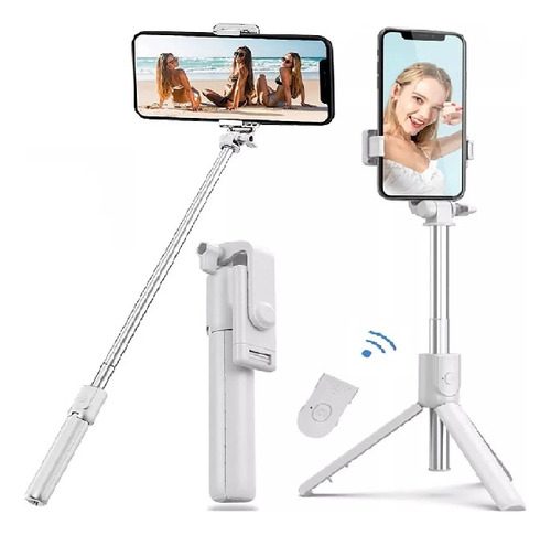 Palo De Selfie Trípode Baston Extensible Bluetooth 2 En 1