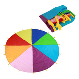 Los Niños Juegan Con Paracaídas Multicolor, Arcoíris, Para N