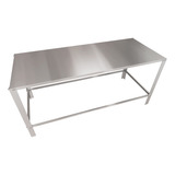 Bancada Mesa Central Tampo Industrial Inox 1,40