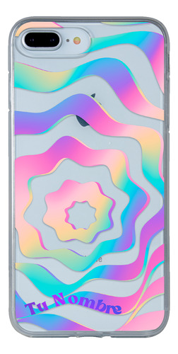 Funda Para iPhone Para Mujer Curvas Colores Con Tu Nombre