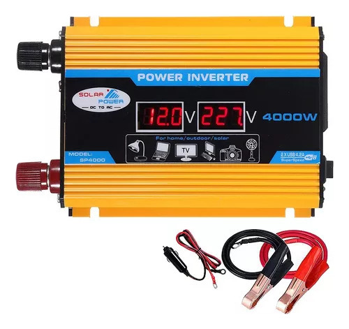 S Digital Car Inversor Inteligente De 2 Salidas 4000w 12v-