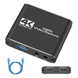 Capturadora Video Hdmi 4k 1080p Usb 3.0 Loop Bucle + Mic In