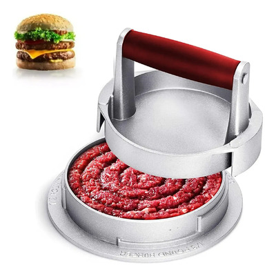Prensa Carne Para Hamburguesas Grosor Ajustable Manual Acero Color Gris | Meses sin interés