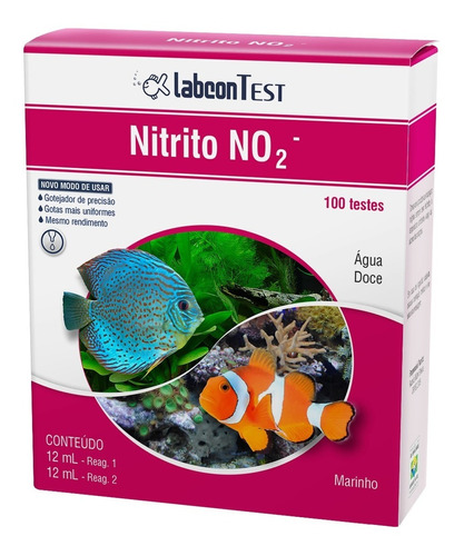 Teste Labcon No2 Nitrito Agua Doce E Salgada (100 Testes)