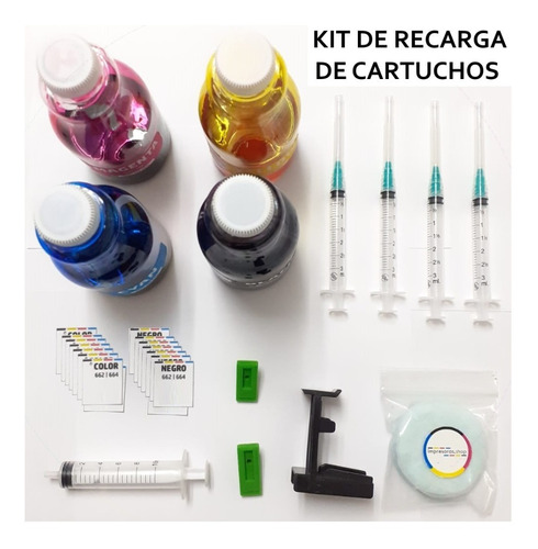 Kit Recarga Cartuchos Hp 662 664 Tinta 70ml Profesional