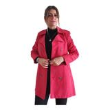 Trench Pilotos Mujer Impermeables Femeninos Lluvia Capucha Entallado Pilotin Dama Talles Colores