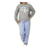 Pijama Moletom Flanelado Blusa Manga Longa E Calça De Frio