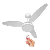 Ventilador De Teto Ponente Wind Light Silent Led Controle Branco Com 3 Pás, 960 mm De Diâmetro 220 v