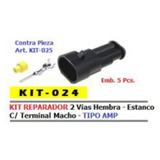 Kit Reparador Estanco 2 Vias Hembra Tipo Amp X 5 Unidades