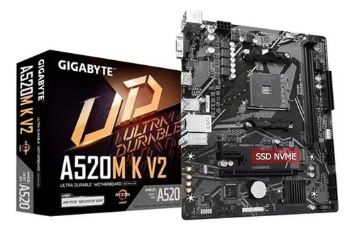 Placa Mãe Gigabyte A520m K V2 Amd Ddr4chipset A520 /1000