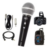 Microfone De Mão Dinâmico Para Dslr  Mxt M58 Cabo 4,8 Metros
