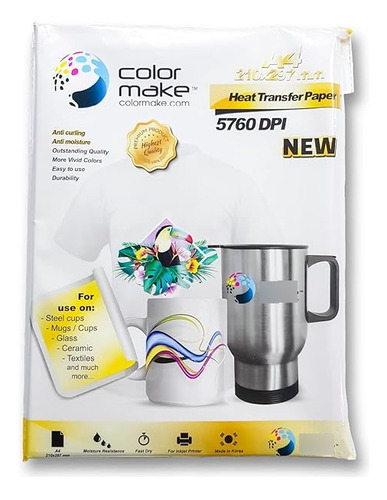 300 Hojas Papel Para Sublimación A4 Premium 110g Colormake