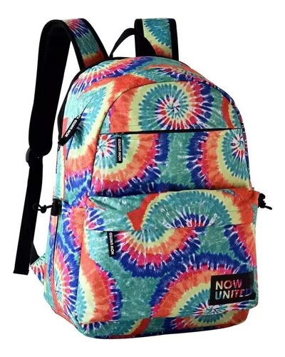 Mochila Juvenil Escolar Now United Tie Dye G Costas Notebook