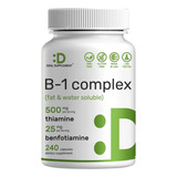 Vitamina B1 Complex Con Benfotiamina240 Cápsulas Hecho Usa Sabor S/n