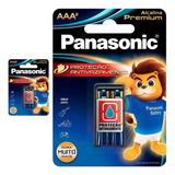 4 Pilhas Alcalinas Premium Aaa 3a Panasonic 2 Cart