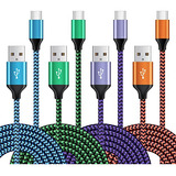 Cable Usb Tipo C Rápido De 6 Pies  Cargador De Teléfono  Paq