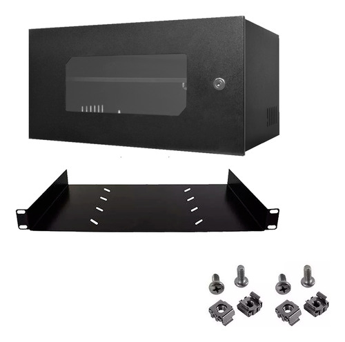 Caixa Rack Mini Metal H Tampa Acrílica Bendeja Dvr Cftv