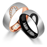 Anillos Parejas Acero I Love You