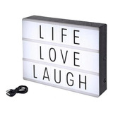 Letreiro Light Box A4 Preto Em Led + Cartela Extra - Kitgirl