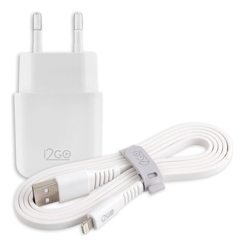 Kit Carregador De Parede + Cabo Lightning I2go 2,4a Branco