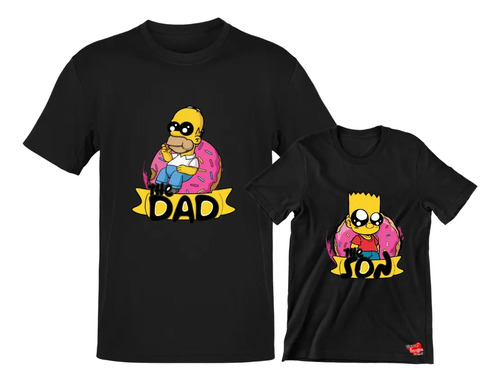 Playeras Para Papá E Hijo Dúo Personalizado Bart Homero Simp