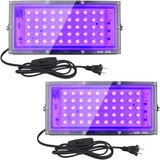 Luces Led Uv Negra Neón Discotecas Fiestas 50w (paquete De 2