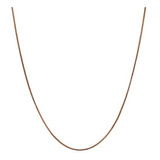 Collar De Oro Rosa 14k, Cadena De 0.5mm O 1mm, 16 