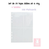 Hojas Protectoras Para Pc Binder A5 4 Pocket 25 Hojas Dobles