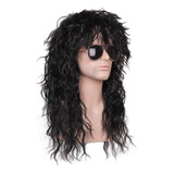 Metal 80s Rocker Peluca For Hombre Peluca Larga Y Rizada Ne