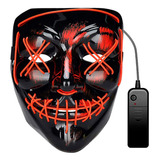 Máscara Led Neon Fantasia Cosplay Halloween Carnaval Festa