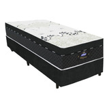 Cama Box Solteiro Molas Miami Gazin 88cm Branco/preto