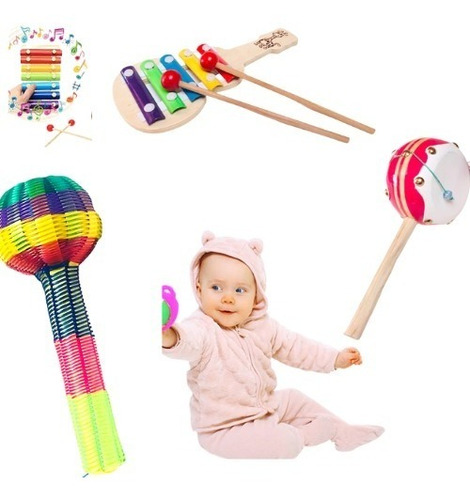 Set Infantil - Juguetes Percusion - Tambor - Xilofono -sonaj