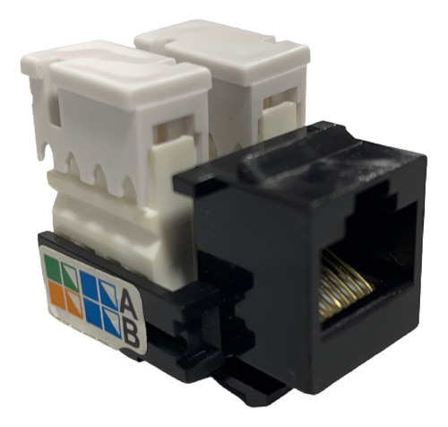 Conector Fêmea Rj45 Keystone Cat5e Preto Com 50 Peças