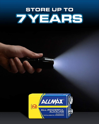 Pilas Alcalinas Allmax De 9 V De Potencia Maxima (12 Unidade