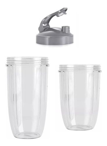 2 Vasos Para Nutribullet (24 Y 32 Oz) Con Tapa Gym To Go