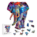 Puzzle De Madera En Forma De Elefante 30x21 Cms