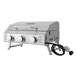 Asador A Gas Portatil Acero Inoxidable 3quemadores Duro Corp