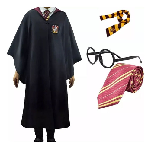 Disfraz Harry Potter Capa Lentes Corbata Bufanda Gryffindor Slytherin