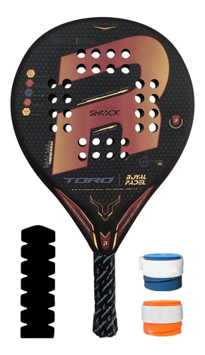 Paleta Royal Padel - Toro Black + 2 Cubre + Protector