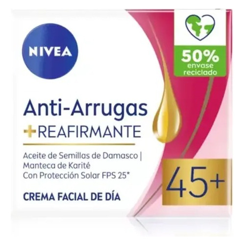 Crema Facial Nivea De Día Reafirmante +45 Años X 50ml