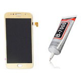 Tela Display Touch Para Moto G5s Xt1792 Dourado + Cola 50ml