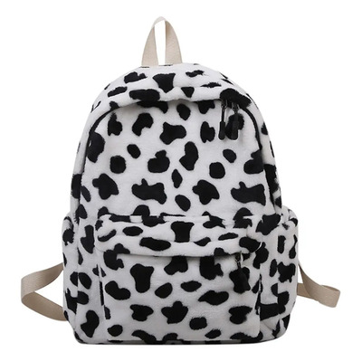Mochila Escolar Retro Con Estampado De Vaca Para Mujer Y Niñ