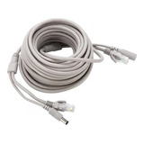 Cable Red 20m Para Sistema Cctv Nvr Conector Rj45 + Poder