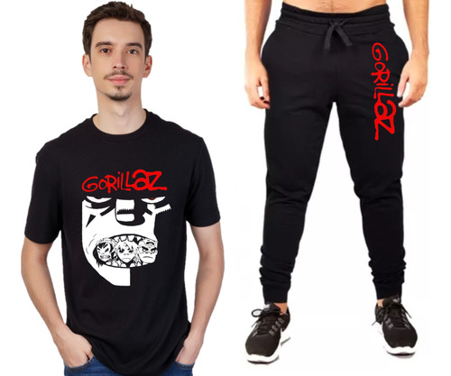 Conjunto Remera + Pantalón Jogging Gorillaz - Logos