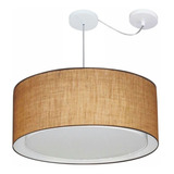 Lustre C/ Desvio De Centro Md-4311 Cupula Tec 60x30cm Palha