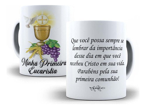 Caneca Minha Primeira Eucaristia Comunhão - Porcelana