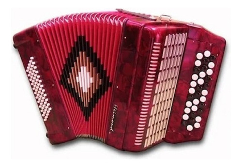 Acordeon Heimond Yjb-3412  De 12 Bajos Y 34 Botones Roja