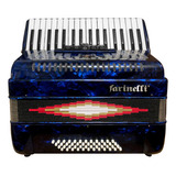 Acordeon Farinelli 1307a 34 Teclas 48 Bajos 5 Registros Azul